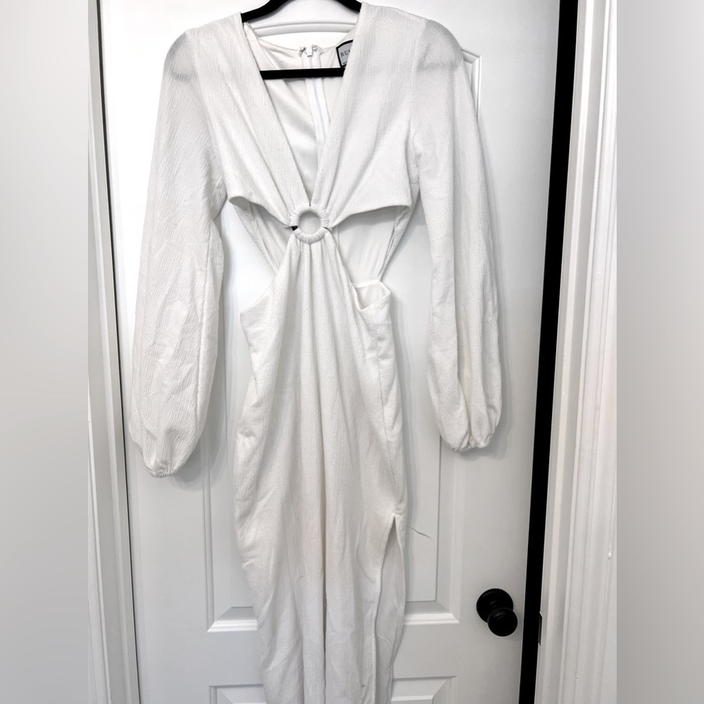 Runaway the Label, white cutout maxi dress, size M